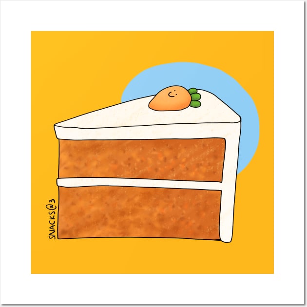 A slice of carrot cake Wall Art by Snacks At 3